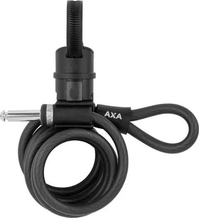 Kabllo spirale biçiklete AXA Newton Plug In, 180cm, nivel sigurie 15, e zezë