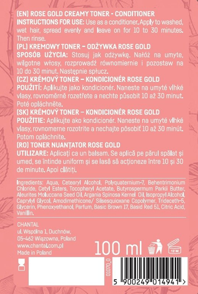 Toner flokësh Sessio Rose Gold, kremoz, pa amoniak, 100ml