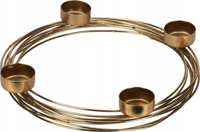 Mbajtëse qirinjsh dekorative për tealight, për 4 qirinj, stil industrial, ngjyrë ari