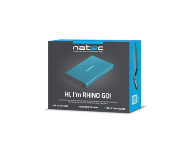 Kuti e jashtme për disk 2.5" Natec Rhino Go NKZ-1280, SATA në USB 3.0, deri 4TB, blu
