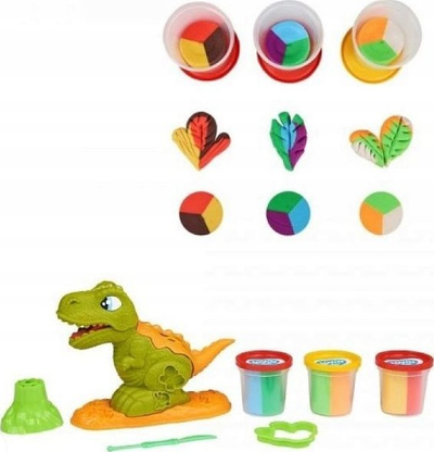 Set plasteline Dino Max, dinosaurus lodër, shumëngjyrësh