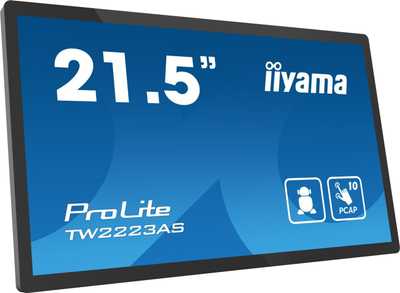 Монитор на допир Iiyama TW2223AS-B2, 21.5\", Full HD, црн