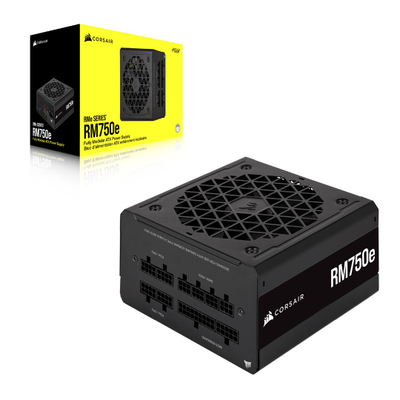 Напојување Corsair RM750e, 750W, ATX 3.0, 80 Plus Gold, црно
