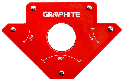 Matës këndor për saldim Graphite 56H903, 122 × 190 × 25 mm, kapacitet 34 kg, i argjendtë