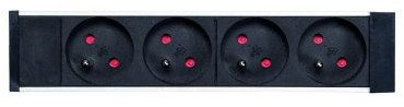 Prizë zgjatëse Lanview Power Strip, 10", 4 dalje, e zezë