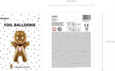 Balonë folje dekorative Cookie Mix, 67x97cm, për helium dhe ajër, me ngjyra të përziera