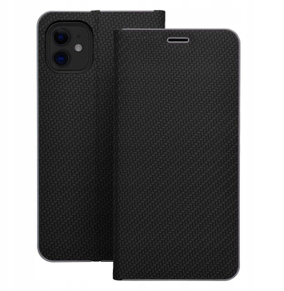 Futera libër Vennus Book Carbon për iPhone SE 2025, me stand, me magnet, e zezë