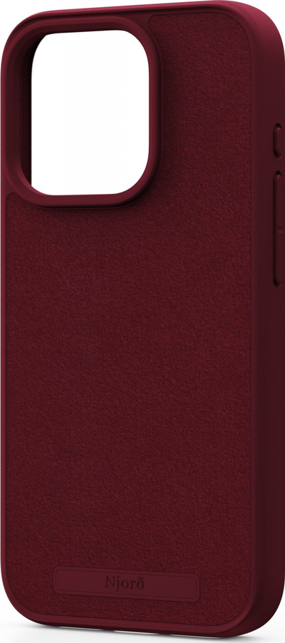 Mbulesë Njord Suede MagSafe për iPhone 15 Pro, lëkurë suede, e kuqe