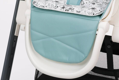 Karrige e naltë për bebe Baby Design Penne 05, eko lëkurë, blu e çelët