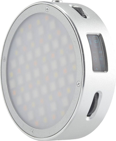 Dritë LED fotografike Godox R1, RGB, magnet i integruar, argjendtë