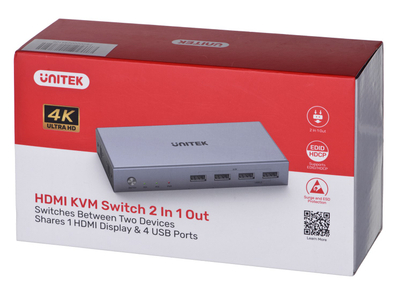 KVM switch Unitek V307A, HDMI 2.0, 4K 60Hz, i zi