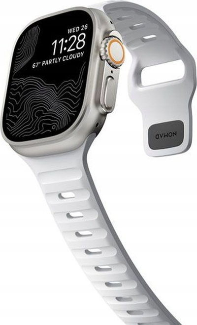 Rrip sportiv Nomad Sport Band, për Apple Watch 46mm 49mm, gome FKM, i bardhë