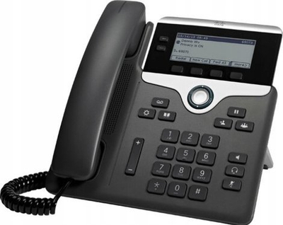 Telefon IP Cisco 7811, 1 linjë, ekran LED 3.3\", ngjyrë zi me argjend