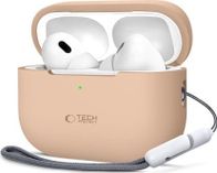 Mbështjellës silikoni Tech-Protect për Apple AirPods Pro 1 2, me varëse, Caffe Latte