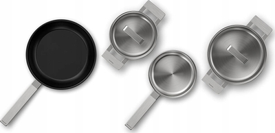 Set tenxheresh Bosch HEZ9SE040, 4 pjesë, për induksion, çelik inox