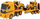 Set lodrash ndërtimi JCB Heavy Load Transporter Truck, kamion me rimorkio dhe eskavator, me dritë edhe zë, i verdhë