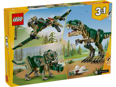 Set LEGO Creator 3in1 T. Rex, lodër ndërtuese, shumëforma, shumëngjyrësh