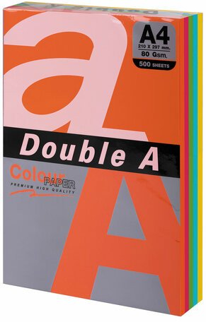 Letër kopjimi Double A Deep Colour Rainbow 5, A4, 80gsm, shumëngjyrëshe
