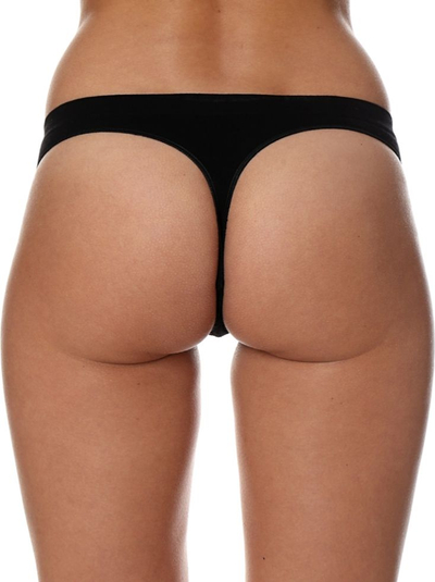 Tanga për femra Brubeck TH00182A Comfort Cotton, pa qepje, madhësia XL, e zezë