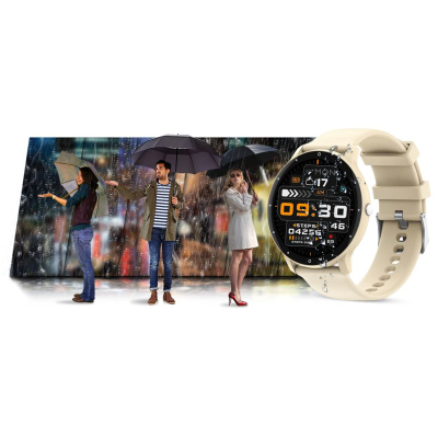 Orë e zgjuar Gravity GT1-8 PRO, ekran 1.39", Bluetooth 5.2, bezhë