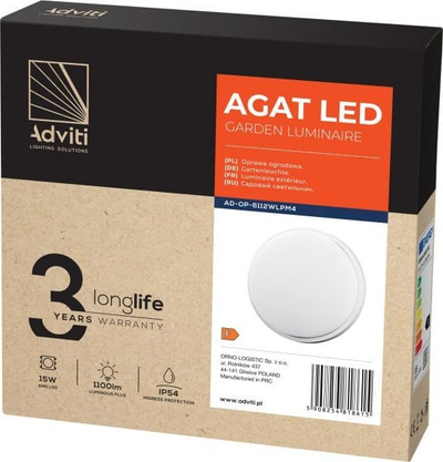 Llambë tavanore Orno AGAT LED, 15W, IP54, e bardhë