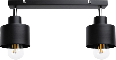 Plafonjer mur-tavan Lisa, 2x60W, E27, e zezë