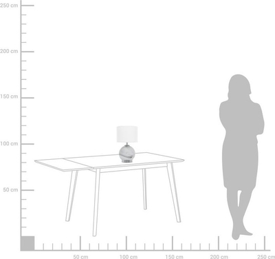Lampë tavoline Beliani Uele, metal, 40 cm, gri me të bardhë