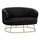 Sofa Arien 2-ulëse velur e zezë (HM8492.04), zezë/ ari