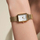 Orë dore për femra Rosefield The octagon XS Mesh Gold, e artë