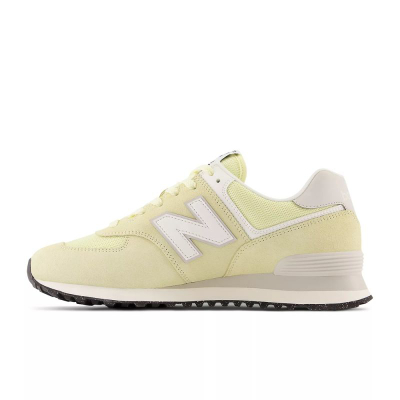Atlete New Balance 574, material tekstil, të verdha me të bardha