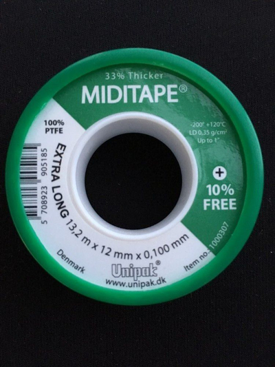 Shirit teflon për instalime uji Unipak,12 mm x 13.2 m, 0.1 mm 