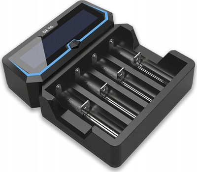 Karikues baterish XTAR X4, 4 vende karikimi, ekran LCD, i zi