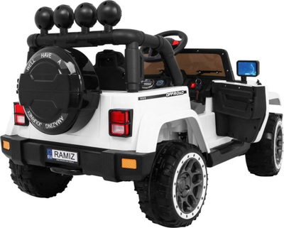 Makina elektrike për fëmijë Ramiz Full Time 4WD, 12V, xhip tereni, e bardhë