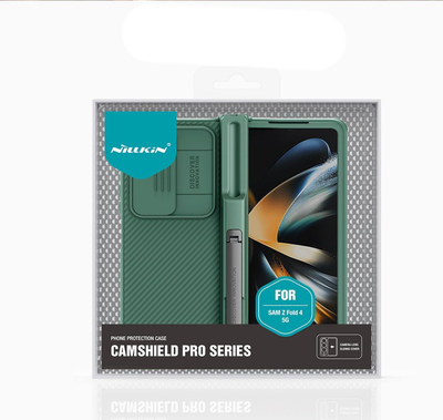 Kllëf telefoni Nillkin CamShield Pro për Samsung Galaxy Z Fold4, me kapak kamere që rrëshqet, me këmbë mbajtëse, blu
