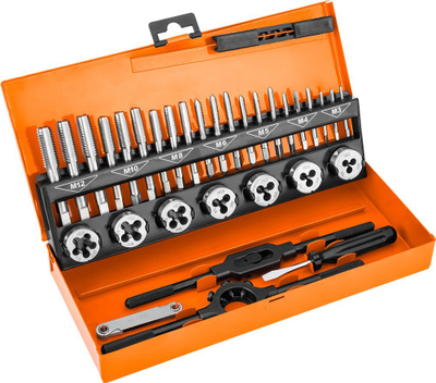 Set çekiça dhe filiera Neo, 32 copë, M3 M12, metalik
