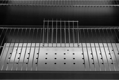 Grill qymyri pa markë, me kapak, sipërfaqe 71x34.5 cm, i zi