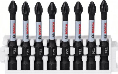 Set bit kaçavidash Bosch Pro Impact Control, 8 copa PZ2, për impact driver