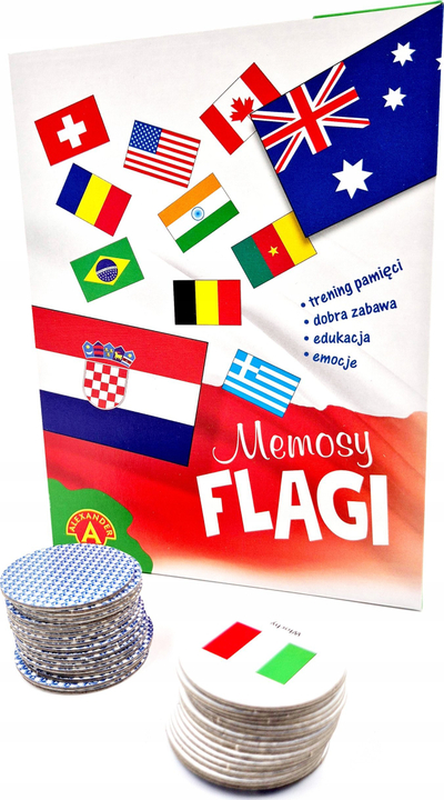 Loja edukative Alexander Memory Flags Alex, me flamuj shtetesh, për 2 4 lojtarë, shumengjyrëshe