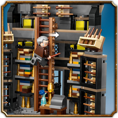 Lodër ndërtimi LEGO Harry Potter Ollivanders edhe Dyqani i Madam Malkins 76439, set me dy dyqane, për kalamaj