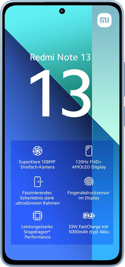 Телефон Xiaomi Redmi Note 13, 128GB, 6GB RAM, Ice Blue