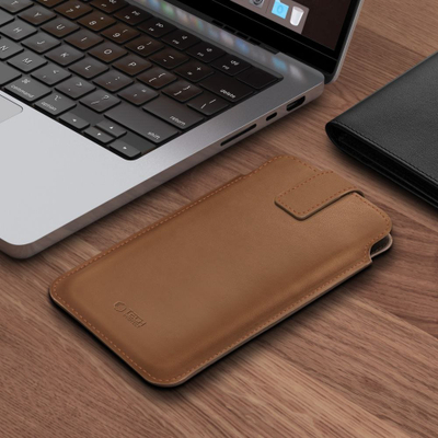 Mbështjellës telefoni Tech-Protect SM65, universal 6.0-6.9", lëkurë sintetike, kafe