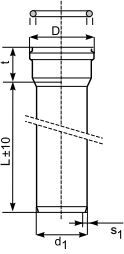 Tub kanalizimi Magnaplast KGEL, 160mm, 0.5m, portokalli