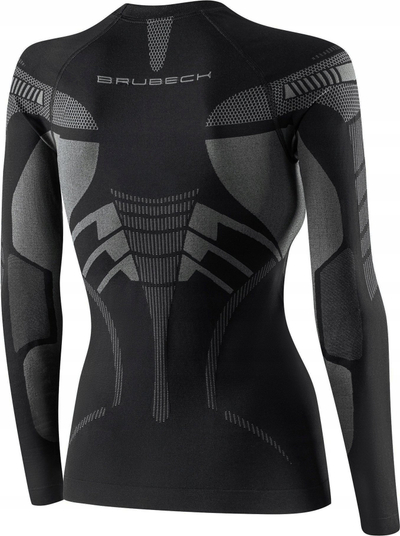 Bluzë termoaktive Brubeck LS15690 DRY për femra, XL, e zezë grafit