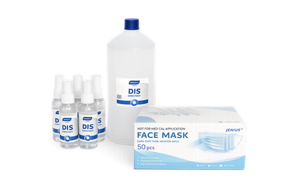 Set 5 dezinfektues 60ml, DAE5 alkool etilik 1L, 50 maska