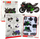 Lodër motor për montim DIY, 1:14, metal, jeshile e zezë
