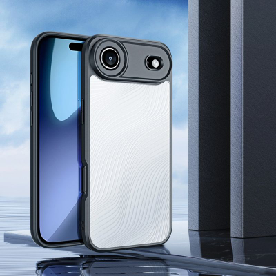 Mbrojtëse telefoni Dux Ducis Aimo për iPhone 17 Air, prej TPU-je dhe polikarbonati, kundër gërvishtjeve, e zezë