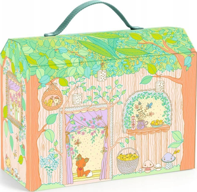 Set lodrash Djeco Tinyly Sylvia and Fox, shpi-valixhe kartoni, për kalamaj 4-9 vjeç, shumëngjyrësh