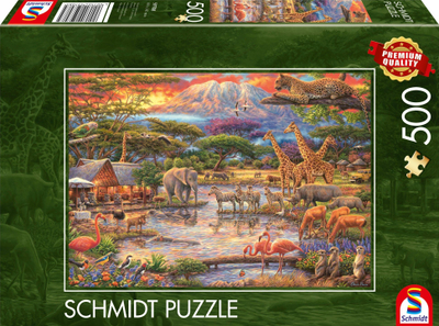 Puzzle Schmidt Spiele Paradise Under Mount Kilimanjaro, 500 pjesë, shumëngjyrësh