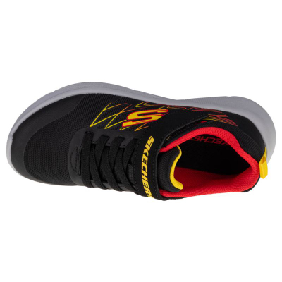 Atlete për kalamaj Skechers Microspec Texlor Jr 403770L-BKRD, me shirit ngjitës, taban gome, të zeza
