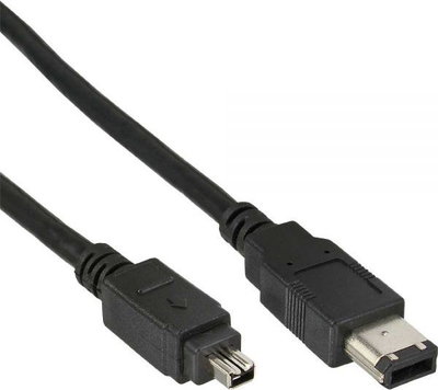 Kabllo InLine FireWire 400 6 pin në 4 pin, 1.8m, i zi